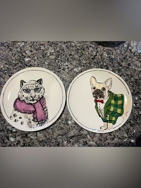 Macy’s The Cellar Frenchie and  Cheetah salad plates
